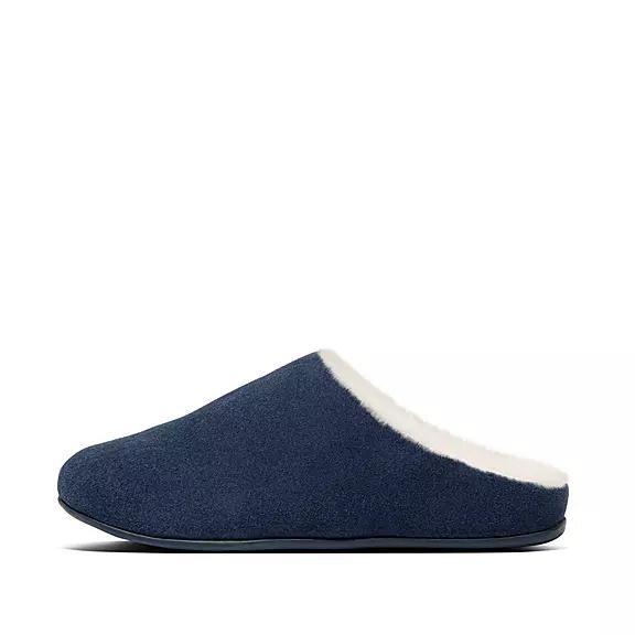 FitFlop Dámská Bačkory Tmavě Blankyt - CHRISSIE Shearling Suede CZ-103769